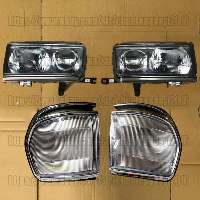 LH + RH For Toyota Land Cruiser LC80 FJ80 1989-1997 Headlights + Corner Headlamp Foto 2 de 4