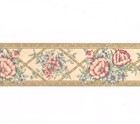 Antique Distressed Brown Burgundy Roses Blue Flower Floral Wallpaper Border