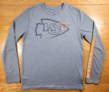 Kansas City Chiefs T-Shirt Youth Large 14/16 Gray Red Lightweight Athletic Tee