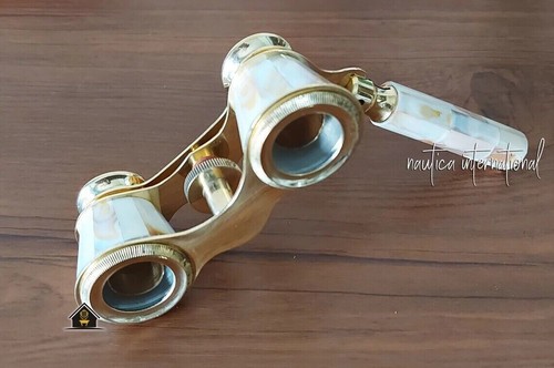 Ladies Choice brass opera glasses with mother of pearl-Nautical binocular Gift - Picture 5 of 8
