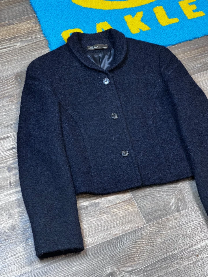 Chaqueta Blazer Mujer Belvest Tres Botones Azul Marino Lana Alpaca Corta Talla 44 Foto 4 de 4