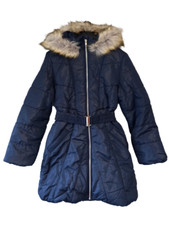 Bluezoo Girls' Navy Faux Fur Trim Parka Coat Age 11-12 Years DH013 FF 10