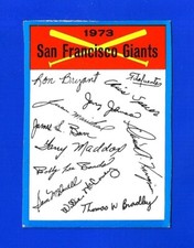 1973 Topps BLUE TEAM CHECKLIST SAN FRANCISCO GIANTS MARKED ~ RARE (NS2)