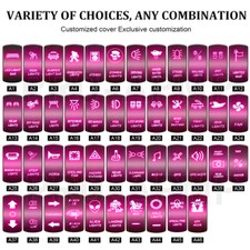 Rocker Switch 46 Styles Purple Laser Etched LED Button For Car ATV UTV Boat RV