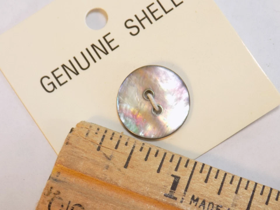 GENUINE SHELL REPLACEMENT BUTTON 9/16" ACROSS OPALESCENT COLOR DOUBLE HOLE NEW - Image 4 of 4