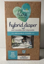 Pampers Pure Hybrid Reusable Cloth Diaper Covers 0-30 Month, 8-35LBS Jungleprint