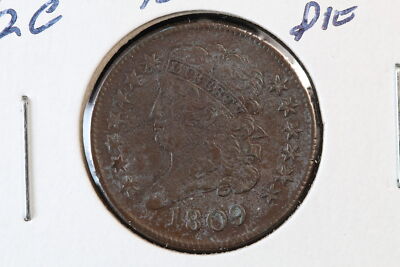 1809 Classic Head Half Cent (1/2C) Porous 45 Degree Rotated Die 4GIN