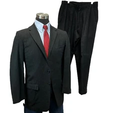 2pc Richman Wool Tweed Suit Jacket Sport Coat Blazer: 40R Pants 30x28 pleat cuff