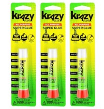 Super Krazy Glue All Purpose Precision Tip Dries in 10 Seconds Holds 1000lb 3PK