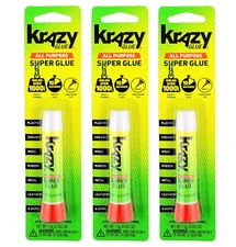 Super Krazy Glue All Purpose Precision Tip Dries in 10 Seconds Holds 1000lb 3PK