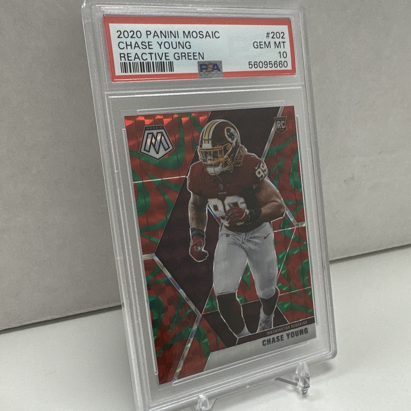 2020 PANINI MOSAIC REACTIVE GREEN PRIZM #272 CHASE YOUNG ROOKIE CARD RC PSA 10