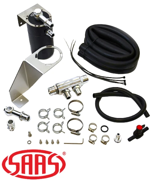 SAAS BAFFLED OIL CATCH CAN KIT FOR NISSAN NAVARA D40 YD25DDTI 2.5L I4 - image 2 of 2