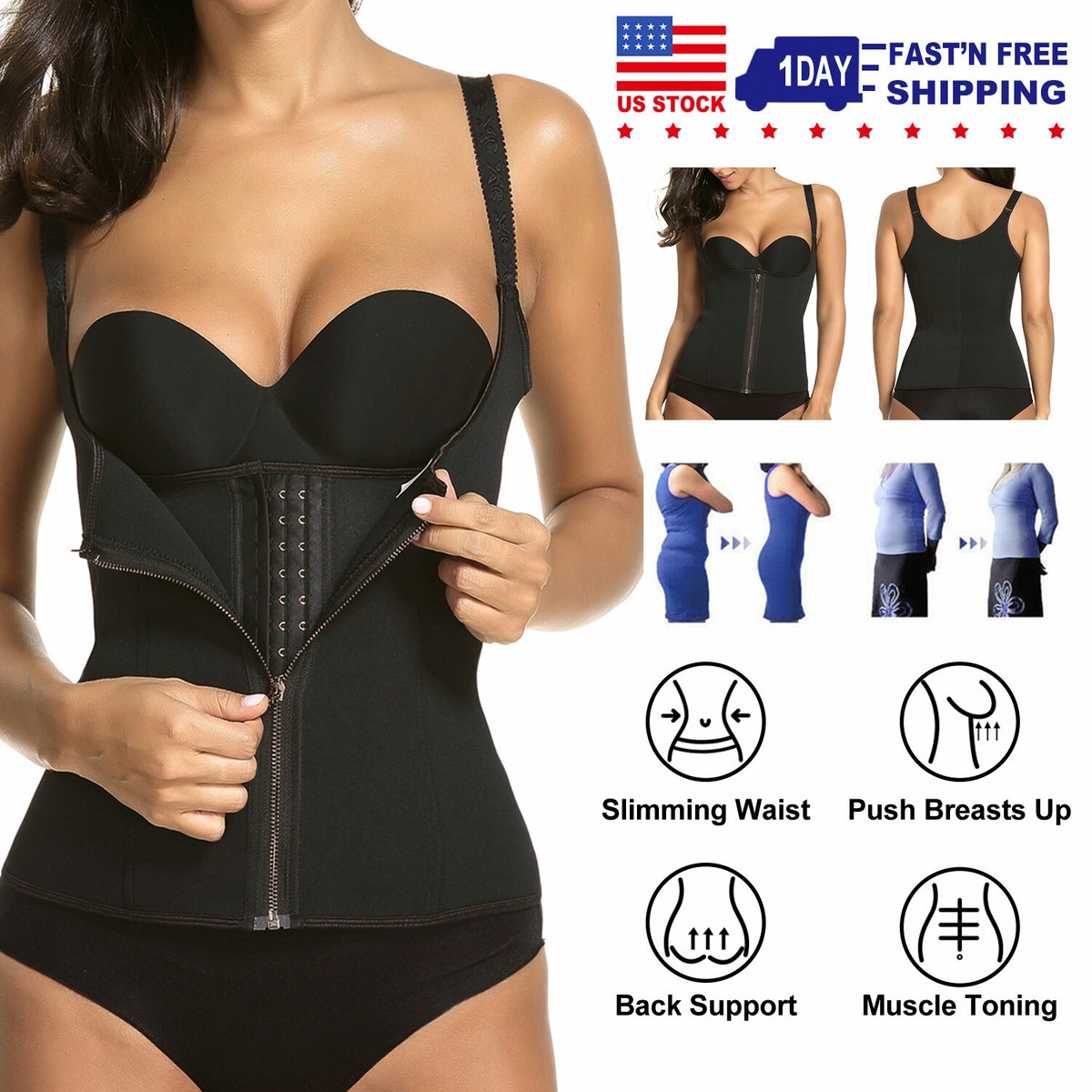 Waist Black Trainer Shapewear Waist Trainer Corset for Women Tummy Control Sport Workout  main image 3