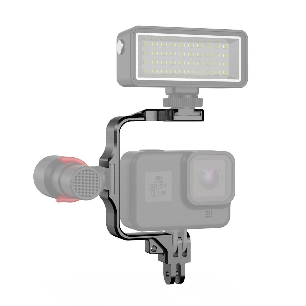 Metal Frame With Cold Shoe Mount For DJI Action GoPro Hero 11 10