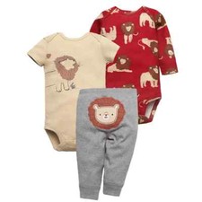 New 2024 Newborn Baby Clothes Set Soft Cotton Bodysuits Pants 3Pcs/Lot Set 6-24M