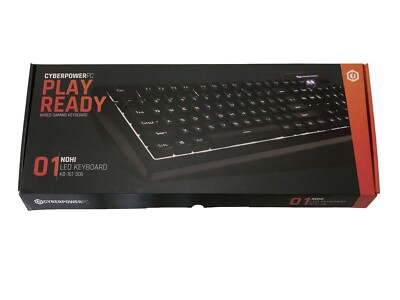 CyberPowerPC KB-161-306 Wired Gaming Keyboard 01 Nohi White LED Backlit ...