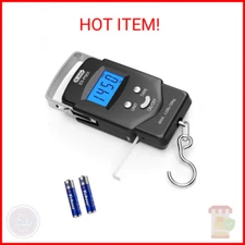 Dr.meter Fish Scale - PS01 110lb/50kg Backlit LCD Display Digital Scale with Bui