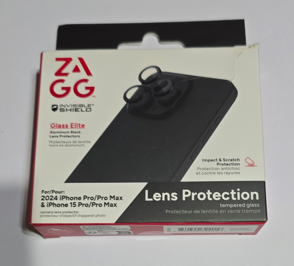 ZAGG Invisible Shield Glass Elite - Protection Objectif Caméra Pour IPhone 15/16 Pro Max (2024)