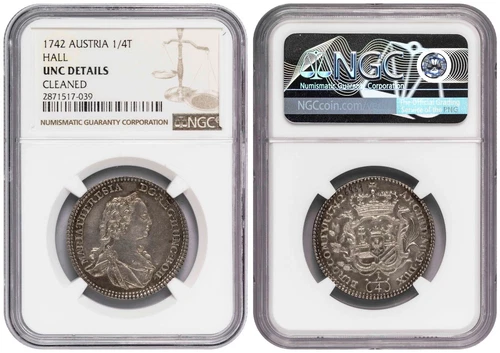 i-650168 Austria ¼ Thaler 1742. NGC UNC Details