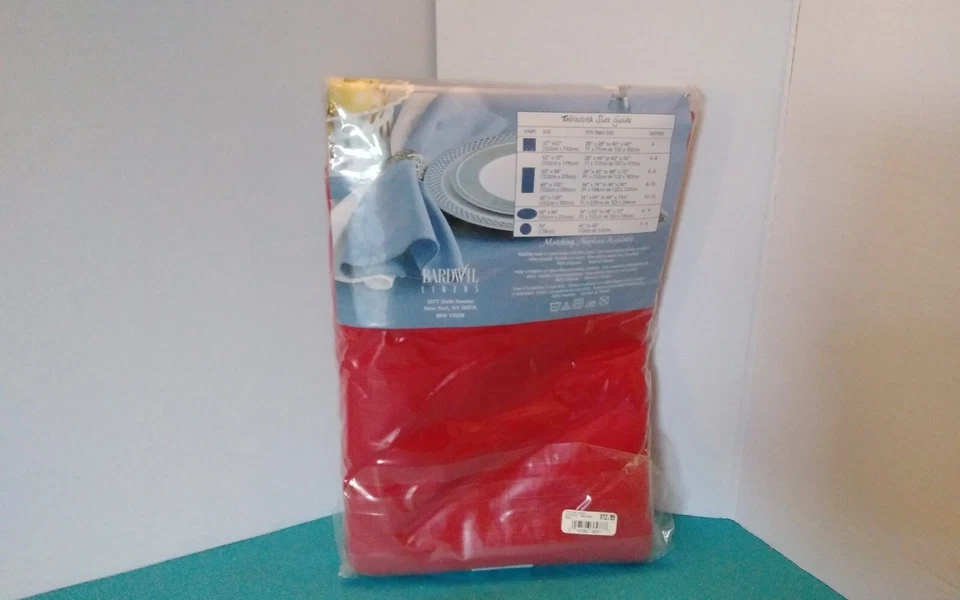 Tablecloth RED Bardwil Linens Linen Ease Polyester 60 X 102 - Image 3 of 4
