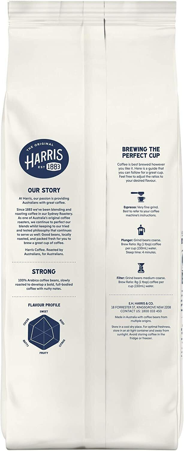 Harris Strong Coffee Beans 1 kg Strong-Full Bodied & Bold Espresso 100% ...
