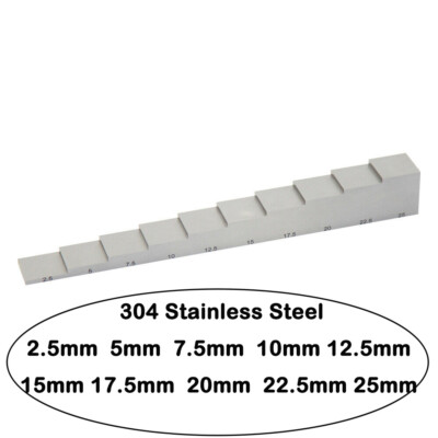 304 Stainless Steel 2.5-25mm Calibration Block for Ultrasonic Thickness Gauge
