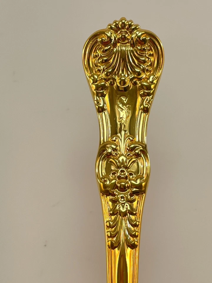 Tenedor de almuerzo Tiffany English King plata esterlina oro - 6 7/8" - con monograma Foto 3 de 4