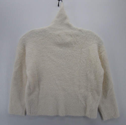 Zara Sweater Girls 9 White Fuzzy Fleece Pullover Turtleneck Soft Preppy Youth - Picture 6 of 10