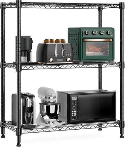 Adjustable Storage Shelf Steel Heavy Duty 3-Tier Organizer Wire Rack Unit Garage - Picture 2 of 19
