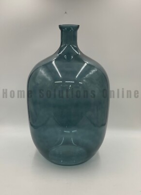 Pottery Barn Evi Hand Blown Glass Vase Blue 22'' H #W111