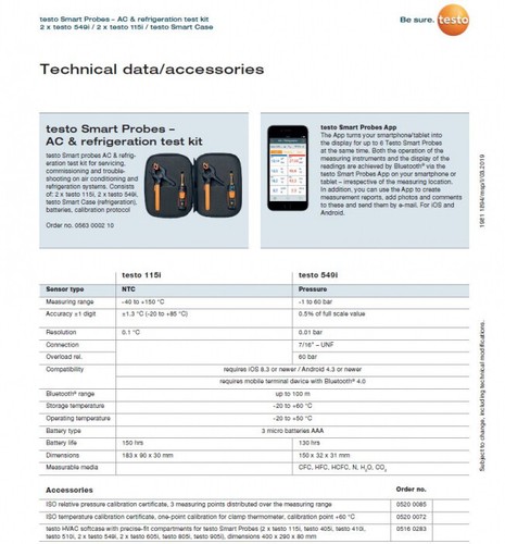 TESTO SMART PROBES REFRIG SET - GEN 2 UP TO 100M BLUETOOTH RANGE 0563 0002 10 - 第 7/7 張圖片