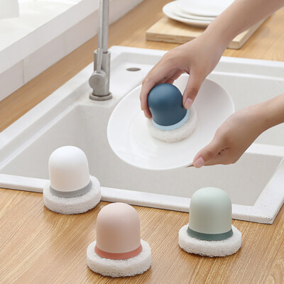 2Pcs Non-Woven Fiber Household Magic Clean Rub Pot Brush for Kitchen Bathroom