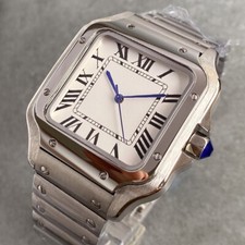 38mm Retro Simple Square White Dial NH35A Automatic Sapphire Glass Men Watches