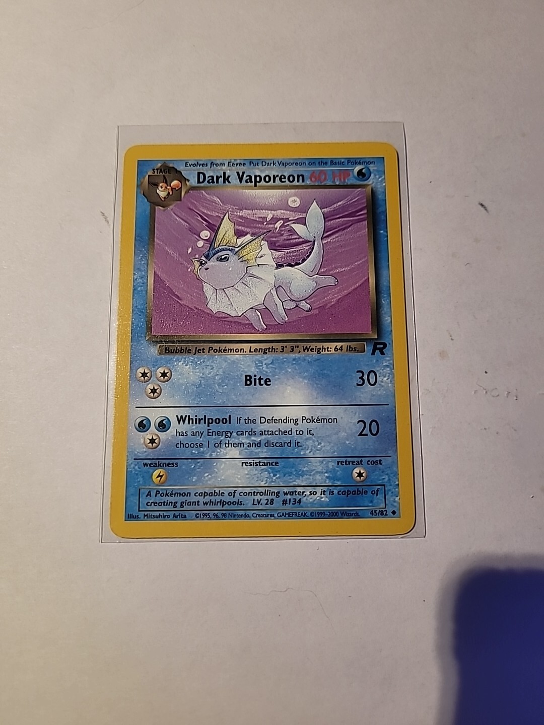 DARK VAPOREON - Team Rocket - 45/82 - Uncommon - Pokemon Card - Unlimited - NM