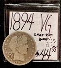 1894 BARBER SILVER HALF DOLLAR (VG) VERY GOOD CONDITION. SMALL RIM BUMP. ENN