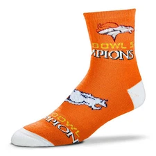 Denver Broncos Men's Socks Medium Size 5 to 10 Super Bowl Champions