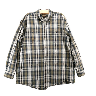C.E. Schmidt Workwear Men's Button-Down Shirt Multi XLT Tall Plaid Chest Pockets