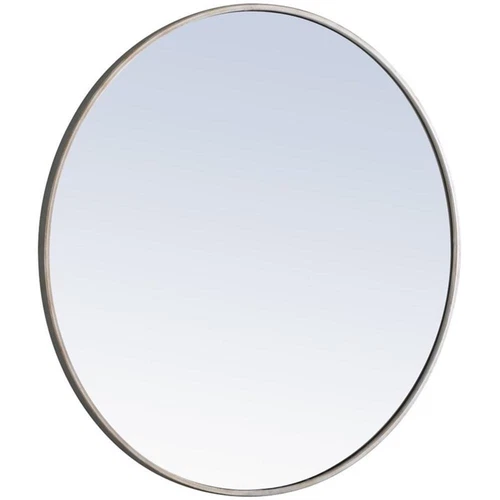 Elegant Decor Eternity 32" Round Metal Frame Mirror in Silver - Picture 3 of 8