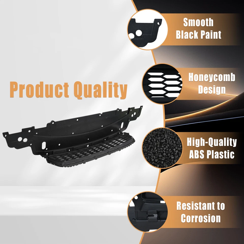 For 2013-2015 Honda Accord Front Upper & Lower Grille + Chrome Molding Trim 3PCS - Image 4 of 4