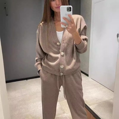 Damen lässig lose Strickjacke Mantel Tops Hose Co-Ord Set 2-teilig Trainingsanzug ÜBERGRÖSSE - Bild 7 von 30