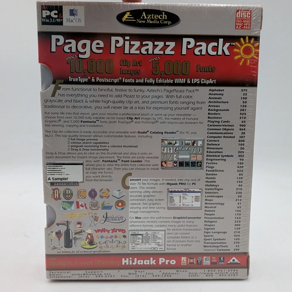 Aztech New Media Page Pizazz Pack New Sealed Vtg Software 10,000 Clip Art Images - Image 3 of 3
