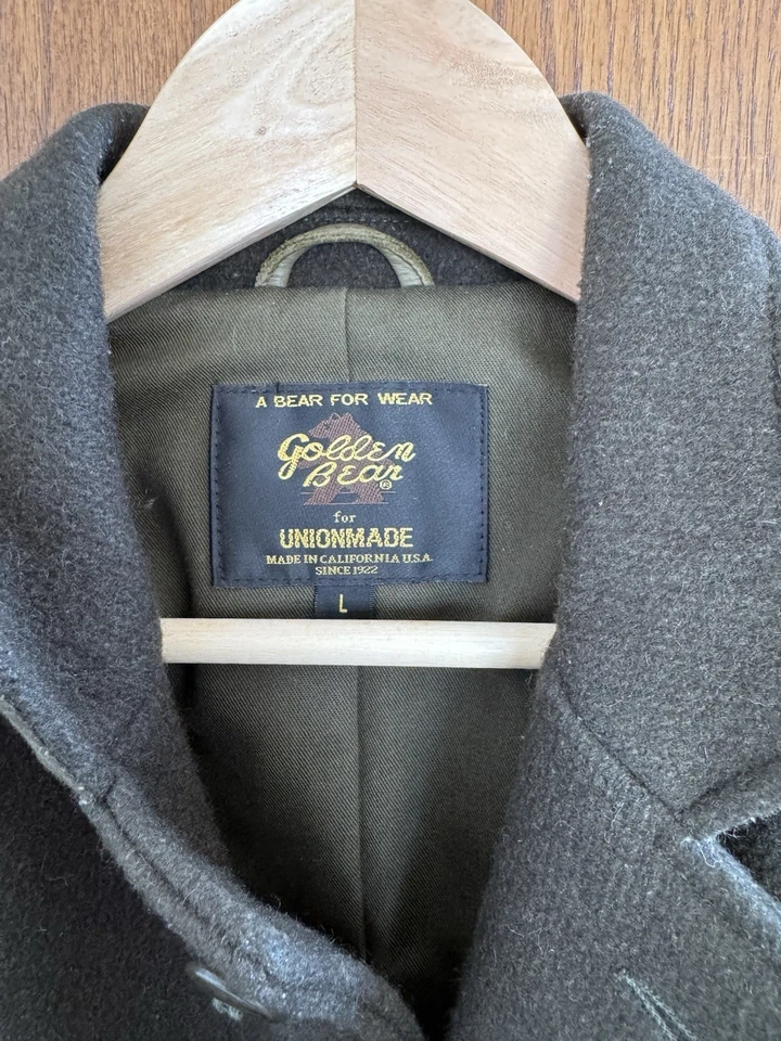 Blazer Golden Bear X Union Hecho 32oz Lana Melton L Excelente Estado Acentos de Cuero Foto 2 de 4