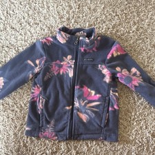 Columbia Girls Full Zip Fleece Jacket w/ Pockets Floral Blue Pink 4T