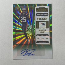 2022 Contenders Marcus Jones WILD CARD ROUND Auto Rookie Card No. 190 Patriots