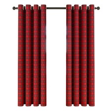 Christmas Red and Green Plaid Curtains Eyelets Living Room Party Window Drapes