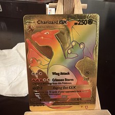 POKEMON CHAIRZARD GX ARCOBALENO LAMINA ORO FAN ART TESTURIZZATO 150/147 
