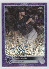 2022 Topps Chrome Rookie Purple Speckle Refractor /299 Zach Pop #RA-ZP Auto 18ia