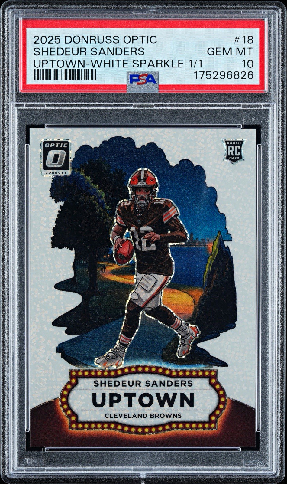 Shedeur Sanders Panini Donruss Optic Uptown #18 White Sparkle