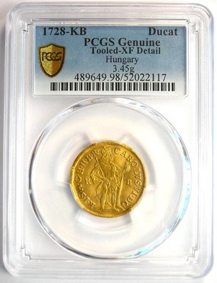 1728 Hungary Gold Charles VI Madonna Ducat Coin - Certified PCGS