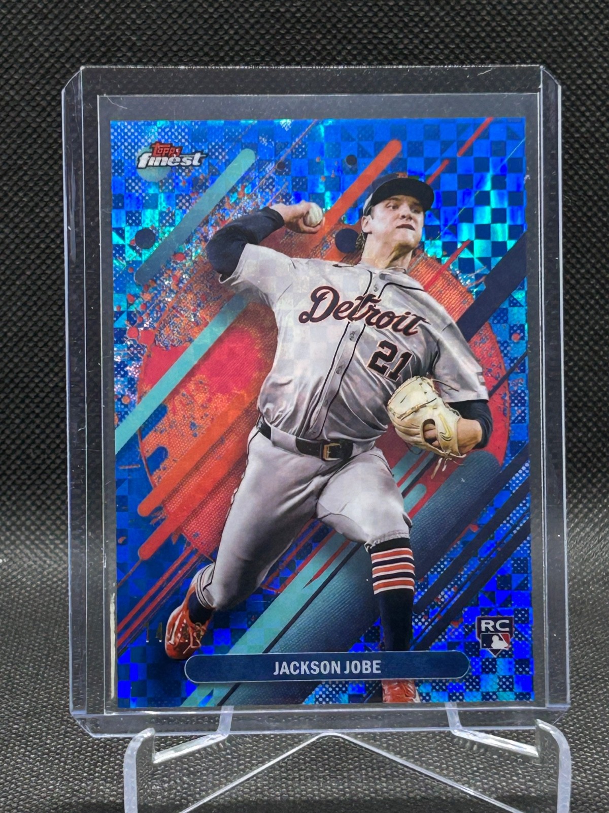 Jackson Jobe 2025 Topps Finest RC BLUE Checkerboard Refractor 14/49 Card #251